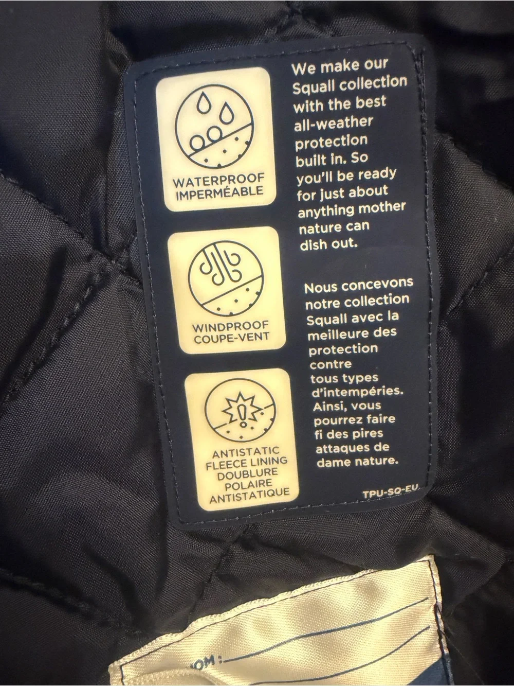 Lands' End Navy and Cream Fleece-Lined Jacket